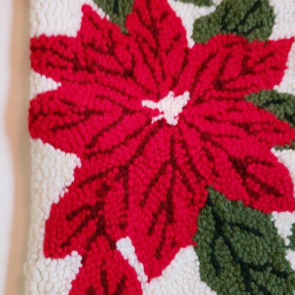 Vintage Christmas stocking poinsettia red green Country Living Collection - Picture 4 of 11